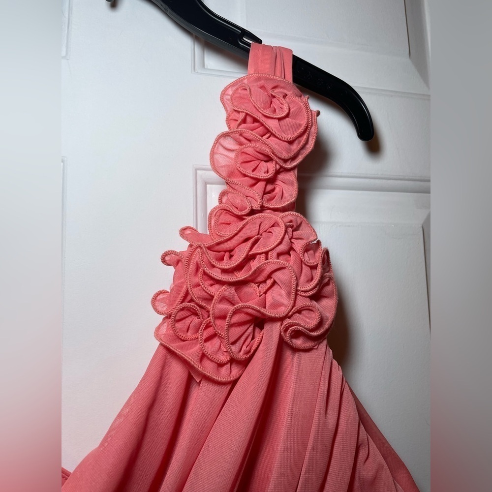 Cinderella Design 3X Mini Dress Coral Pink One Shoulder Prom Formal Party Ruche - Picture 7 of 9